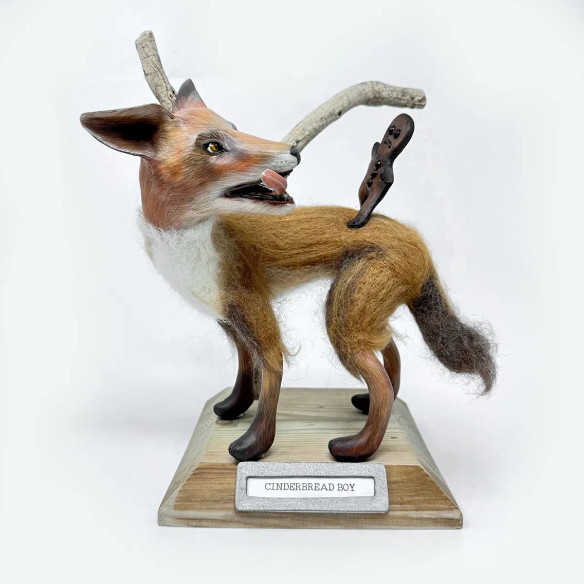 FA0411 Cinderbread Boy Mixed Media Sculpture Shauna Johnson