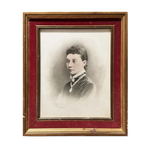 FA0571 19th Century Hand Coloured Illustrated Photographic Portrait on Milk Glass