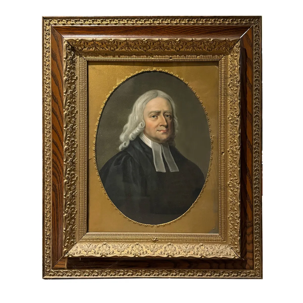 Ornately Framed Victorian Portrait of John Wesley