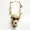 IP1411 Dayak Tribal Macaque Monkey Skull Necklace