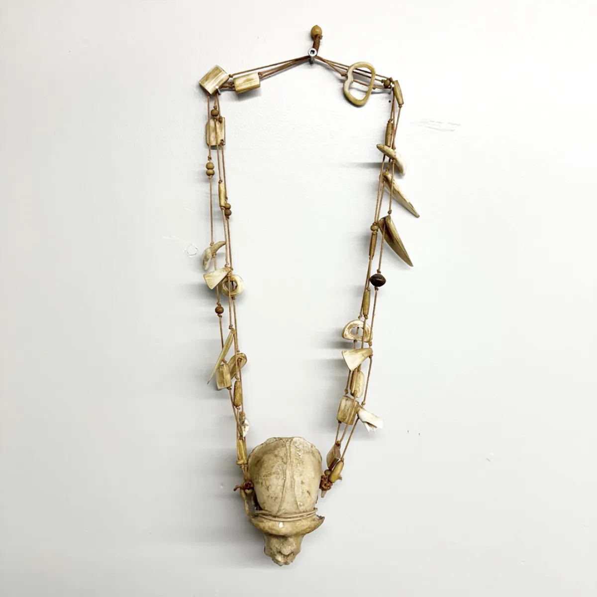 IP1412 Dayak Tribal Macaque Monkey Skull Necklace