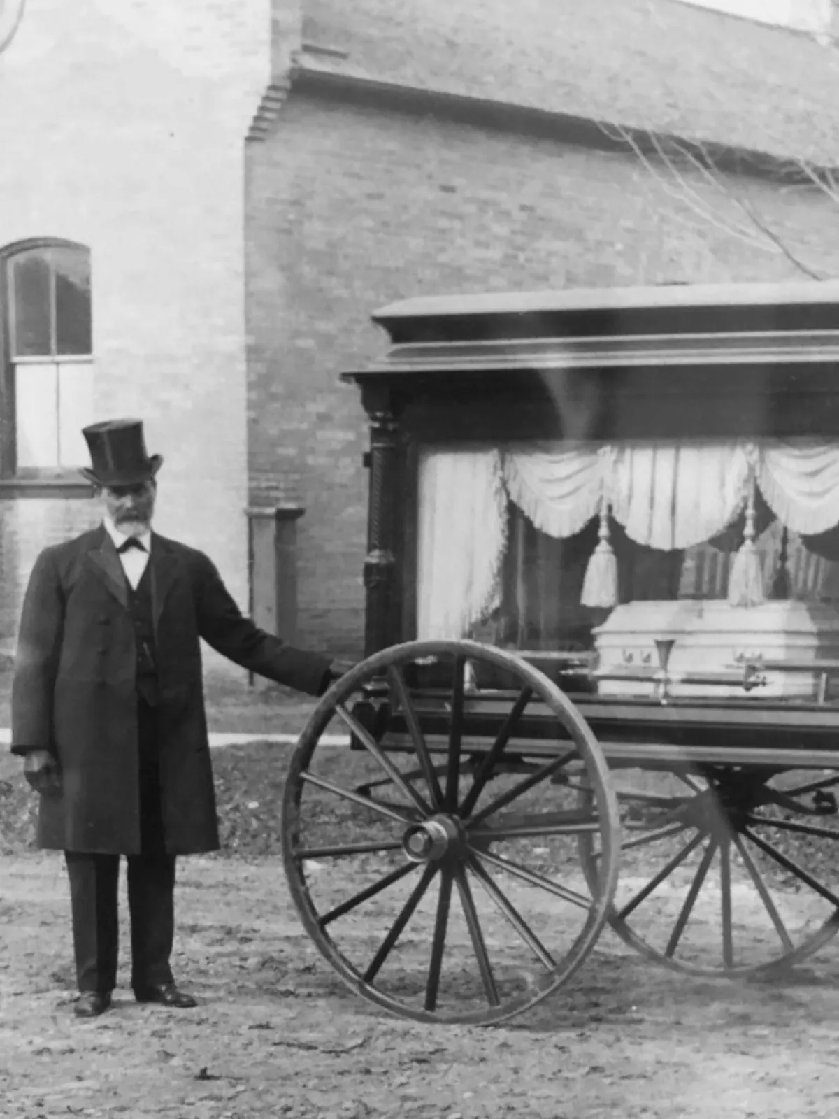 19TH CENTURY FUNERAL CARRIAGE PHOTOGRAPH OTTERVILLE ONTARIO