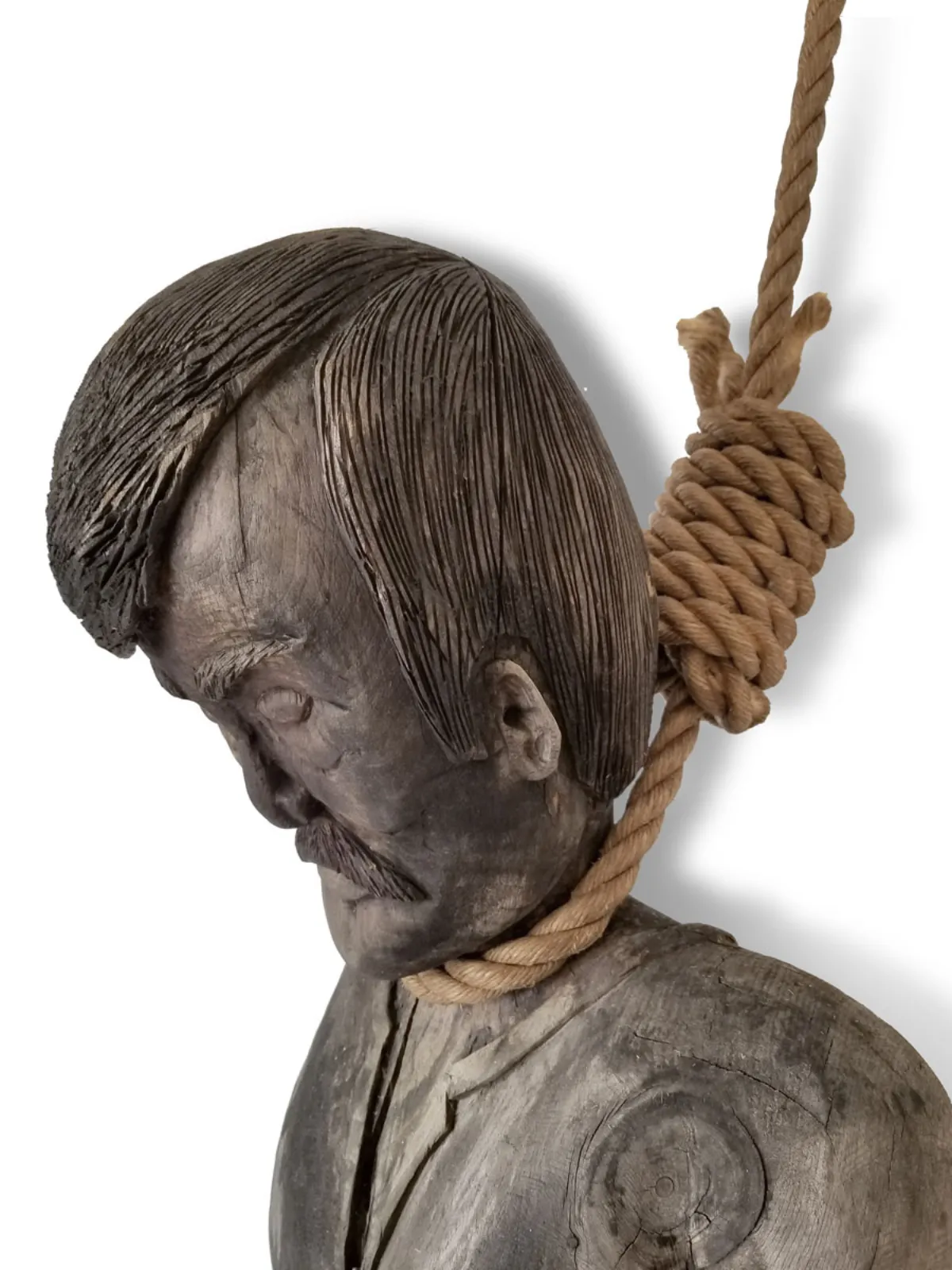 MA021-Hang-Man-Right-Side-Face Carved wooden figure – the hanging sheriff
