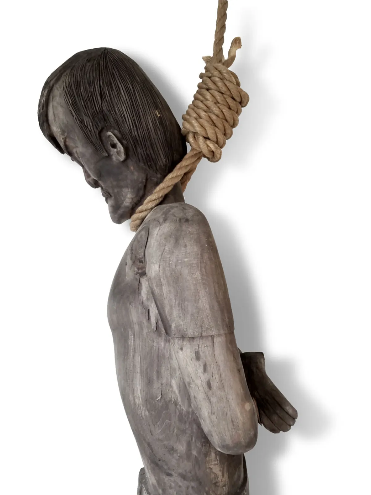MA021-Hang-Man-Side-Upper-Side Carved wooden figure – the hanging sheriff