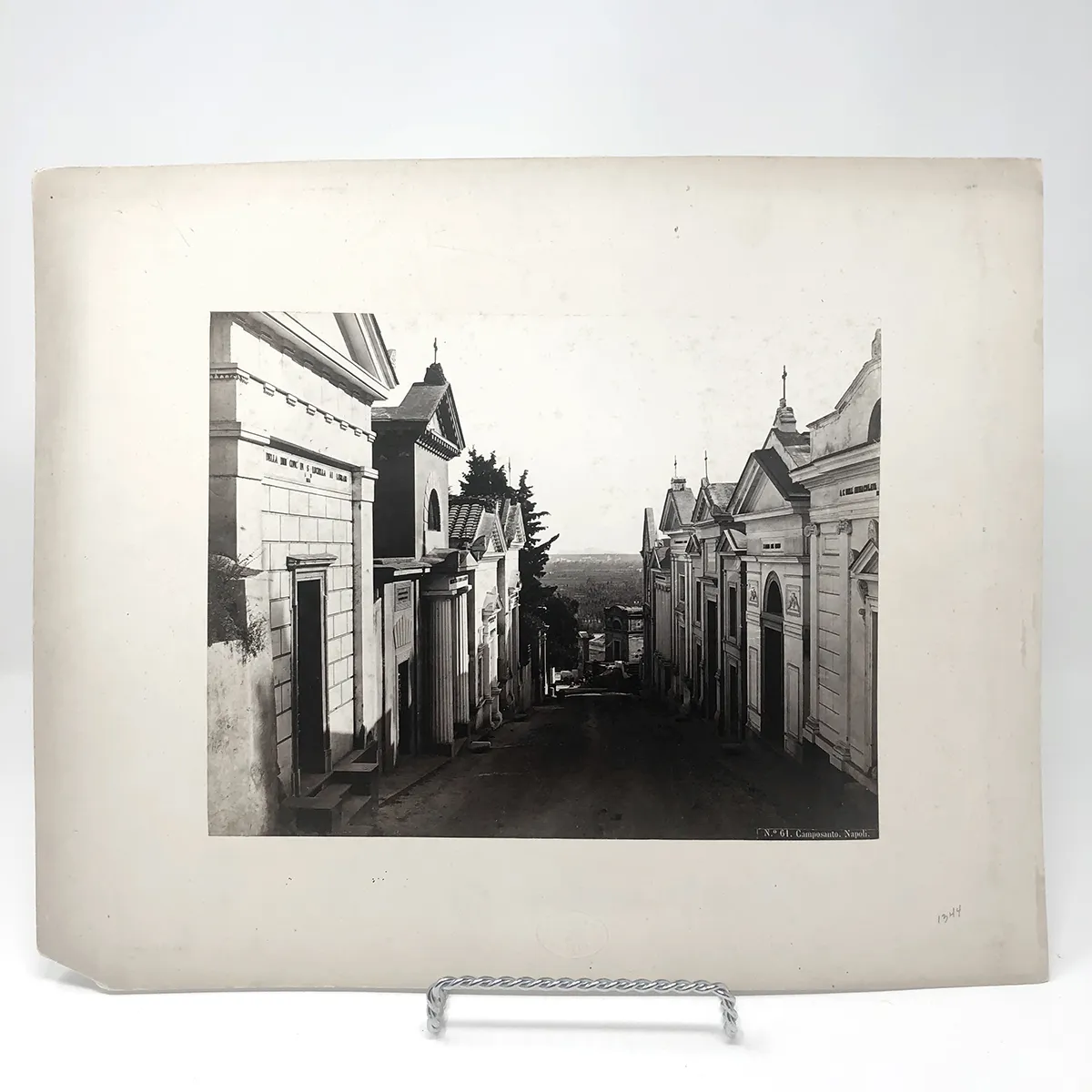 19th Century Cemetery in Naples, Italy, captioned No. 61 Camposanto. Napoli.