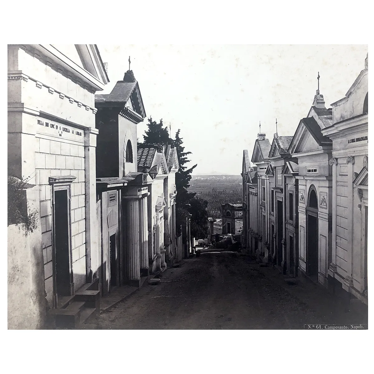 19th Century Cemetery in Naples, Italy, captioned No. 61 Camposanto. Napoli.