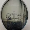 Rare Ambrotype Stereoview Salesman Sample Still Life Flower Funeral Arrangement