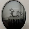 Rare Ambrotype Stereoview Salesman Sample Still Life Flower Funeral Arrangement