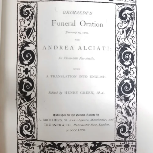 MA076-B Grimaldi's Funeral Oration