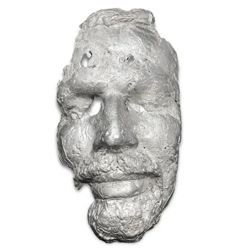 Macabre Aluminium Death Mask Art Sculpture 1