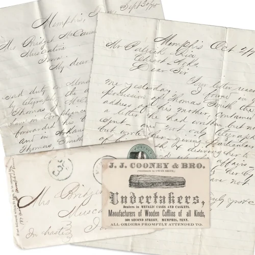 Outstanding Undertaker Ephemera Lot  Correspondence and Business Card
