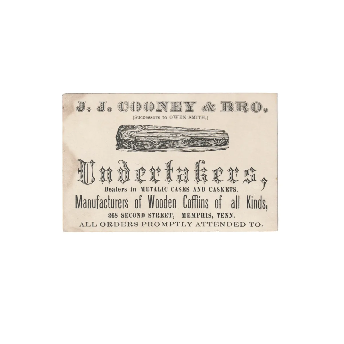 Outstanding Undertaker Ephemera Lot  Correspondence and Business Card