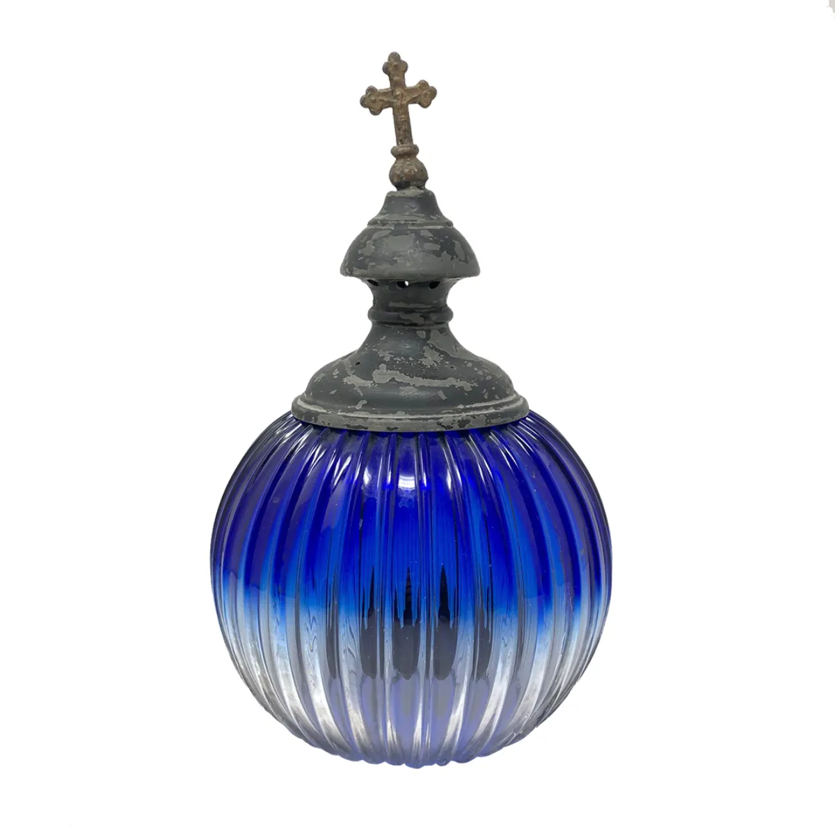 MA1381 Cobalt Flash 19th Century Funeral Globe