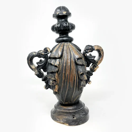 Stunning Mid Victorian Funeral Carriage Wooden Carved Finials