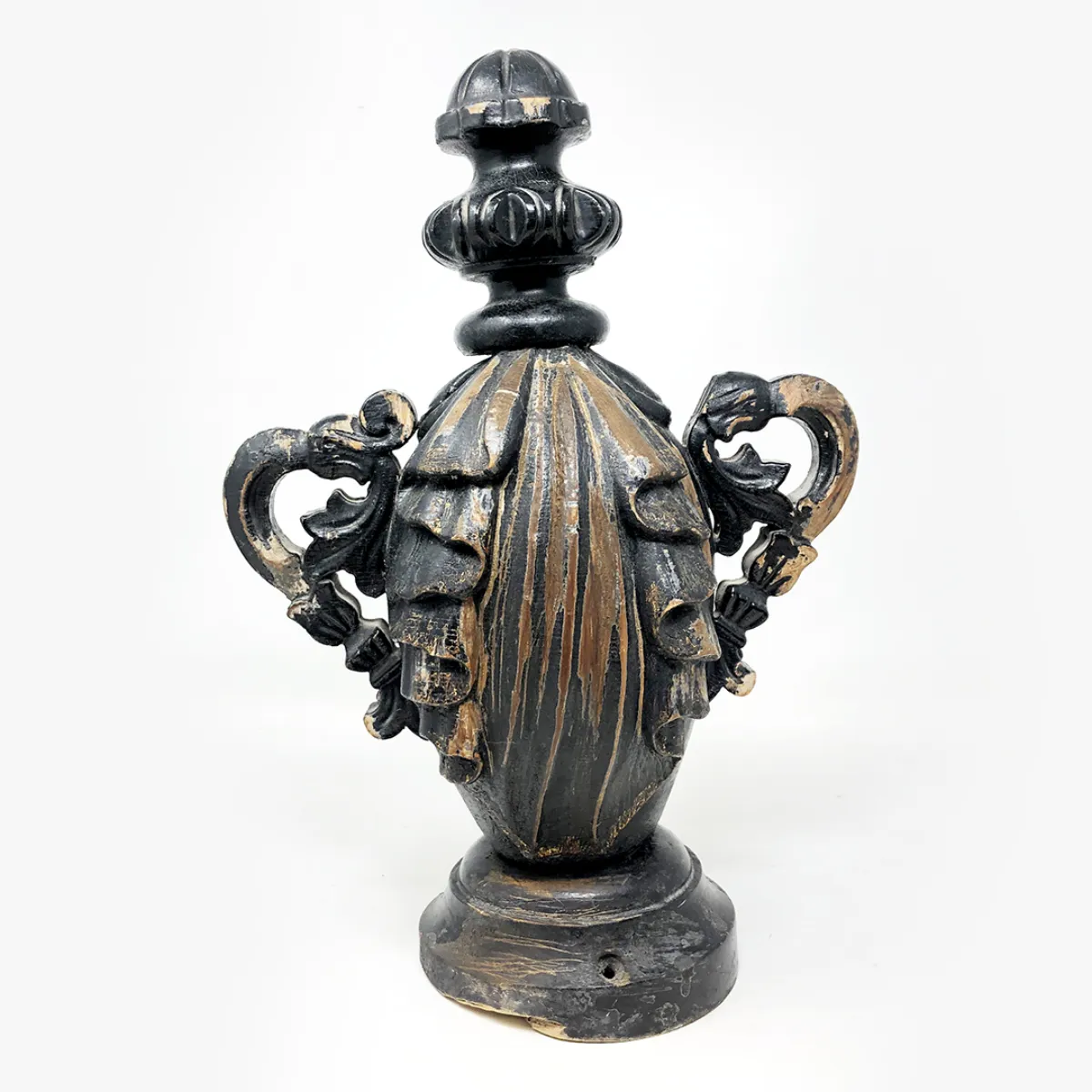 Stunning Mid Victorian Funeral Carriage Wooden Carved Finials