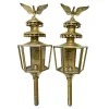 Stunning Pair Victorian Brass Funeral Carriage Lanterns