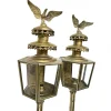 Stunning Pair Victorian Brass Funeral Carriage Lanterns