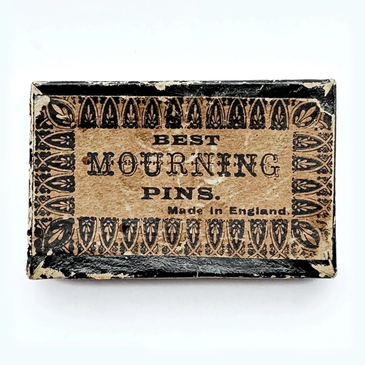 19th Century Victorian Box of BEST MOURNING PINS