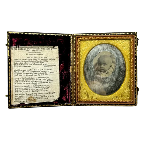 1857 Post Mortem Memento Mori Daguerreotype of a Child Sixth Plate