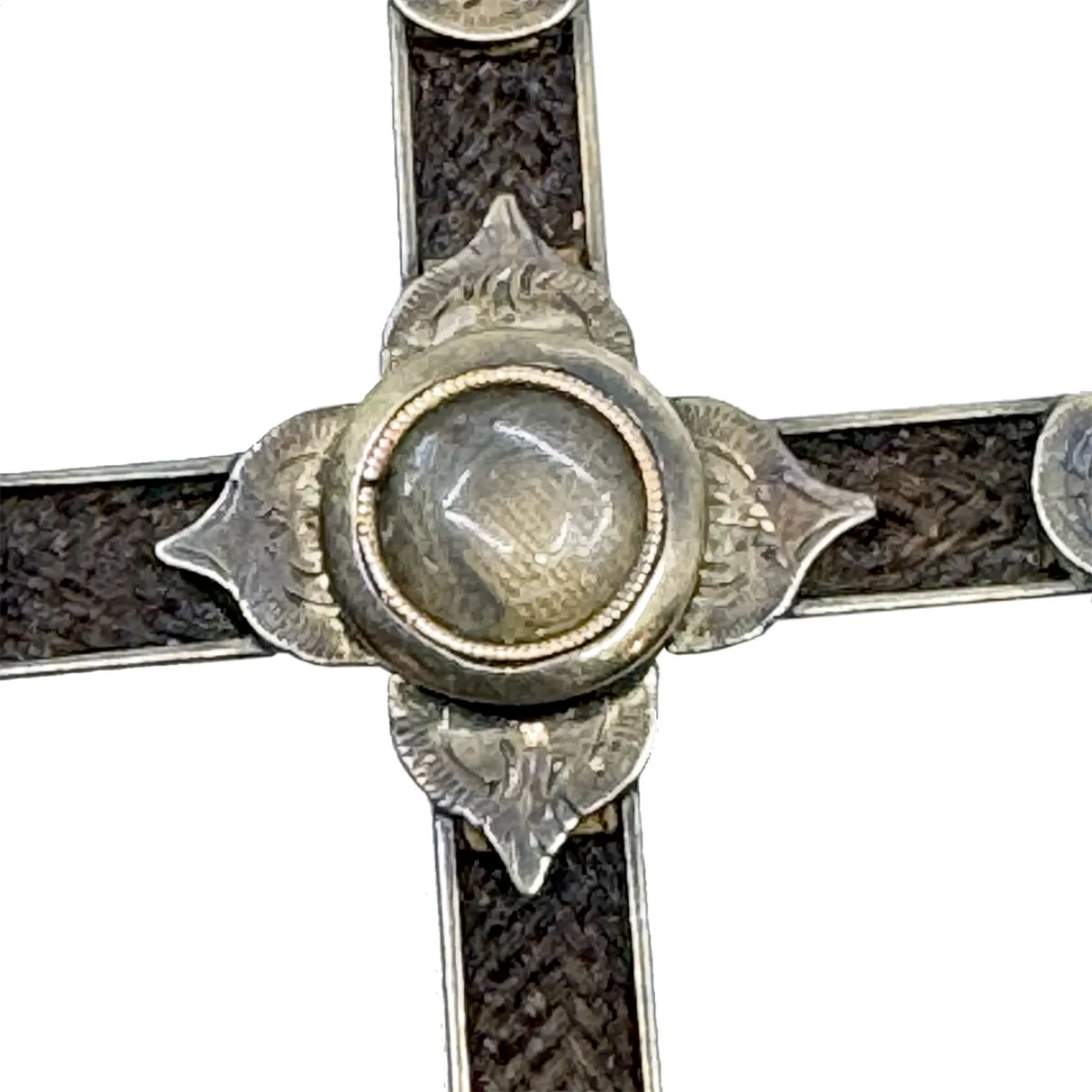 Incredible Memento Mori Victorian Memorial Hair Cross Pendant