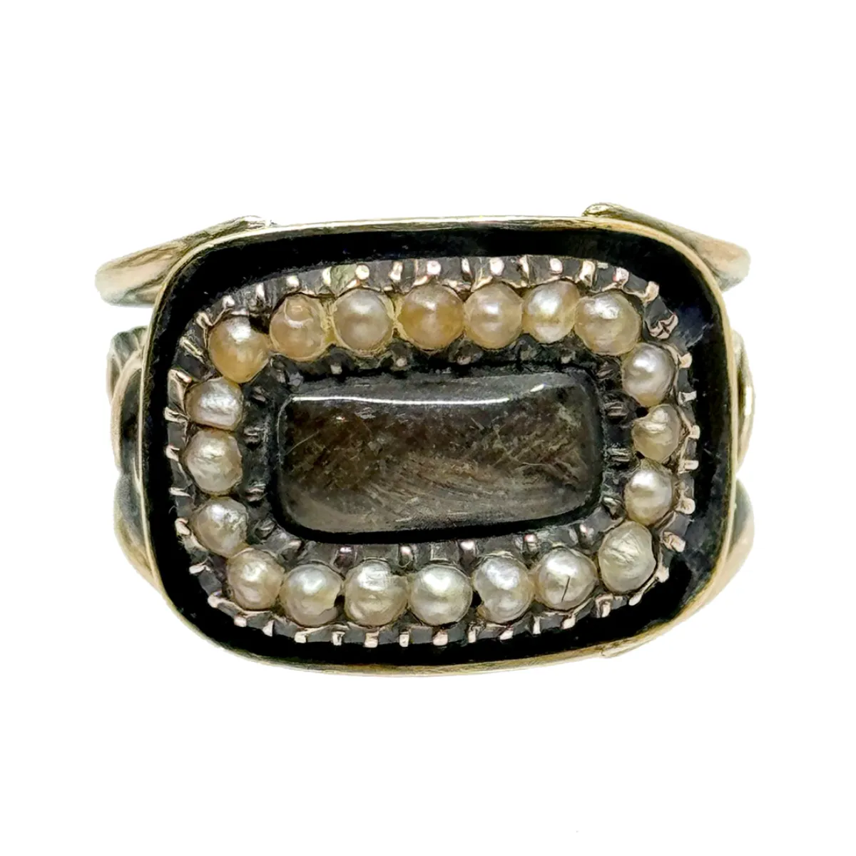 Gorgeous 1816 Memento Mori Victorian Memorial Hair Ring