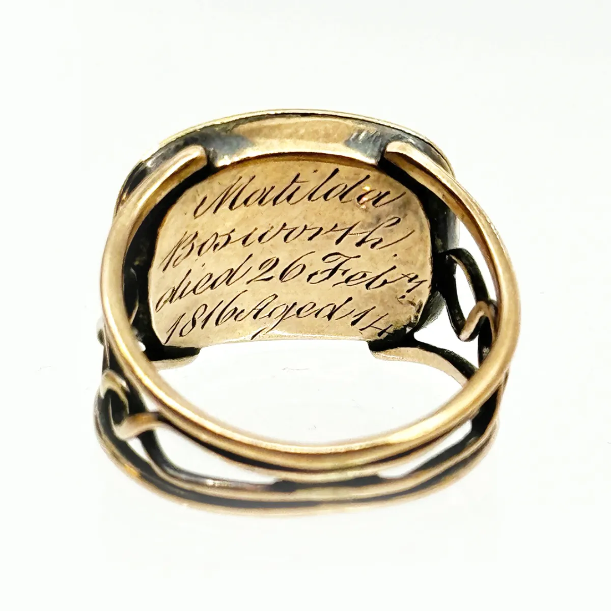 Gorgeous 1816 Memento Mori Victorian Memorial Hair Ring