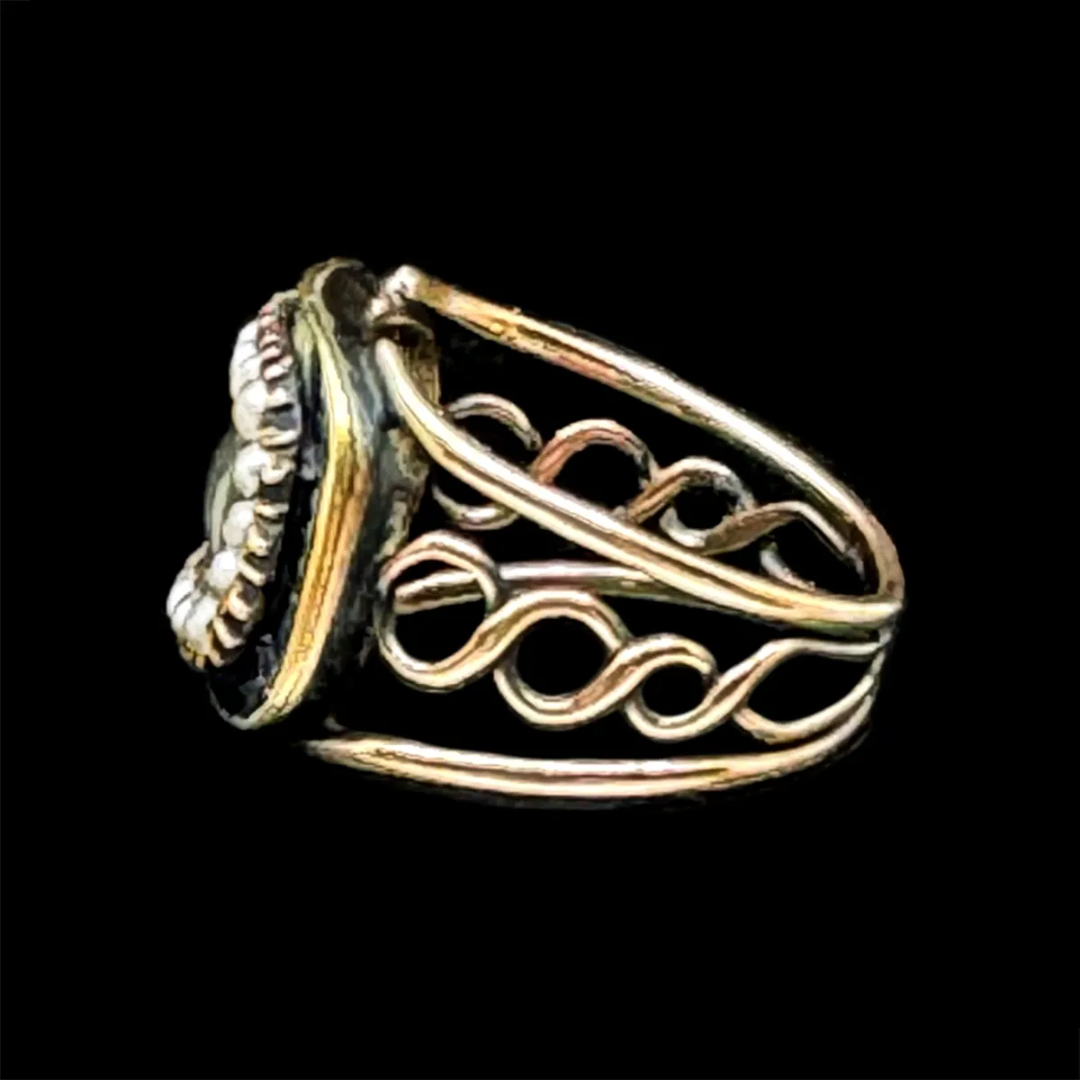 Gorgeous 1816 Memento Mori Victorian Memorial Hair Ring
