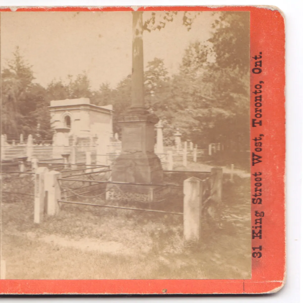 1873 Macorquodale Bros. Stereoview Photograph St. James Cemetery Toronto
