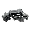 Vulcanite Hand Holding Basket Mourning Brooch