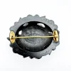Vulcanite Memorial Mourning Brooch Irish Castle