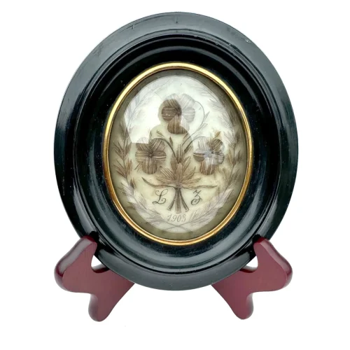 Gorgeous 1903 Memento Mori Memorial Framed Victorian Hair Art