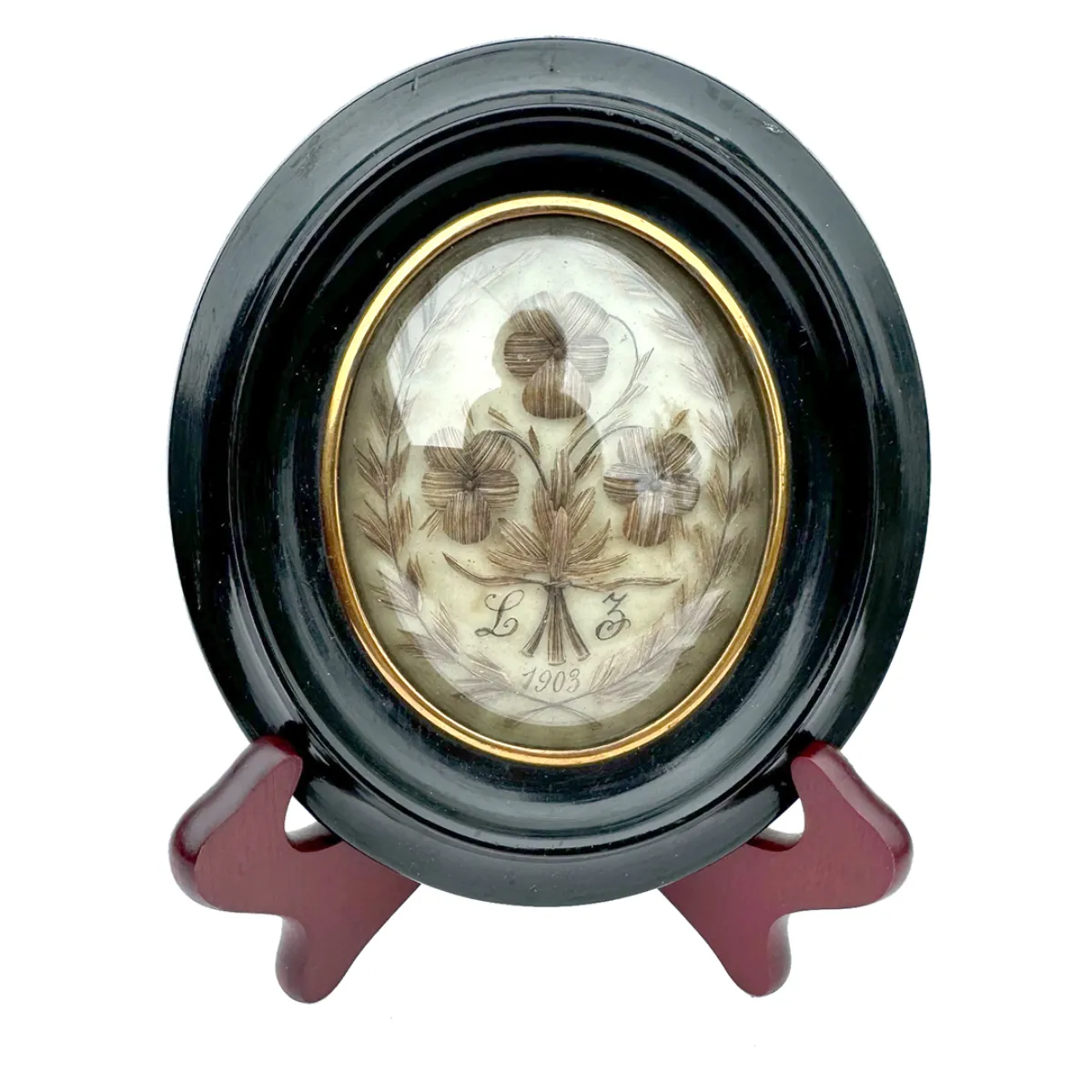 Gorgeous 1903 Memento Mori Memorial Framed Victorian Hair Art
