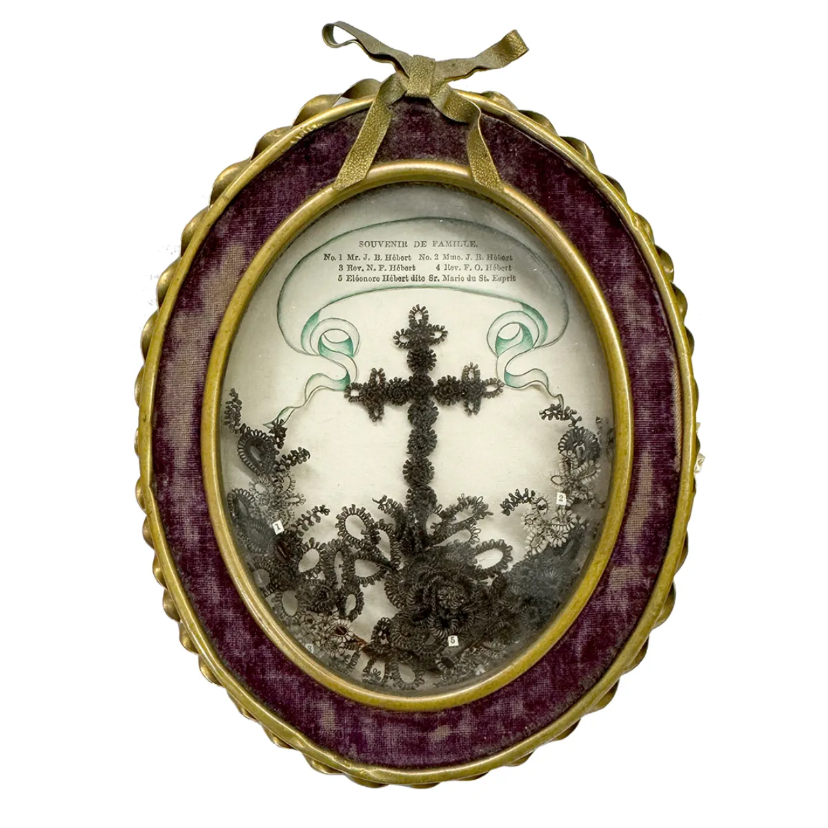 Antique Identified Family Hair Art