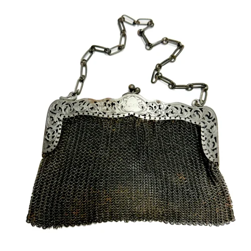 MA1741 Mourning French Fashion Accessory Chainmail Purse