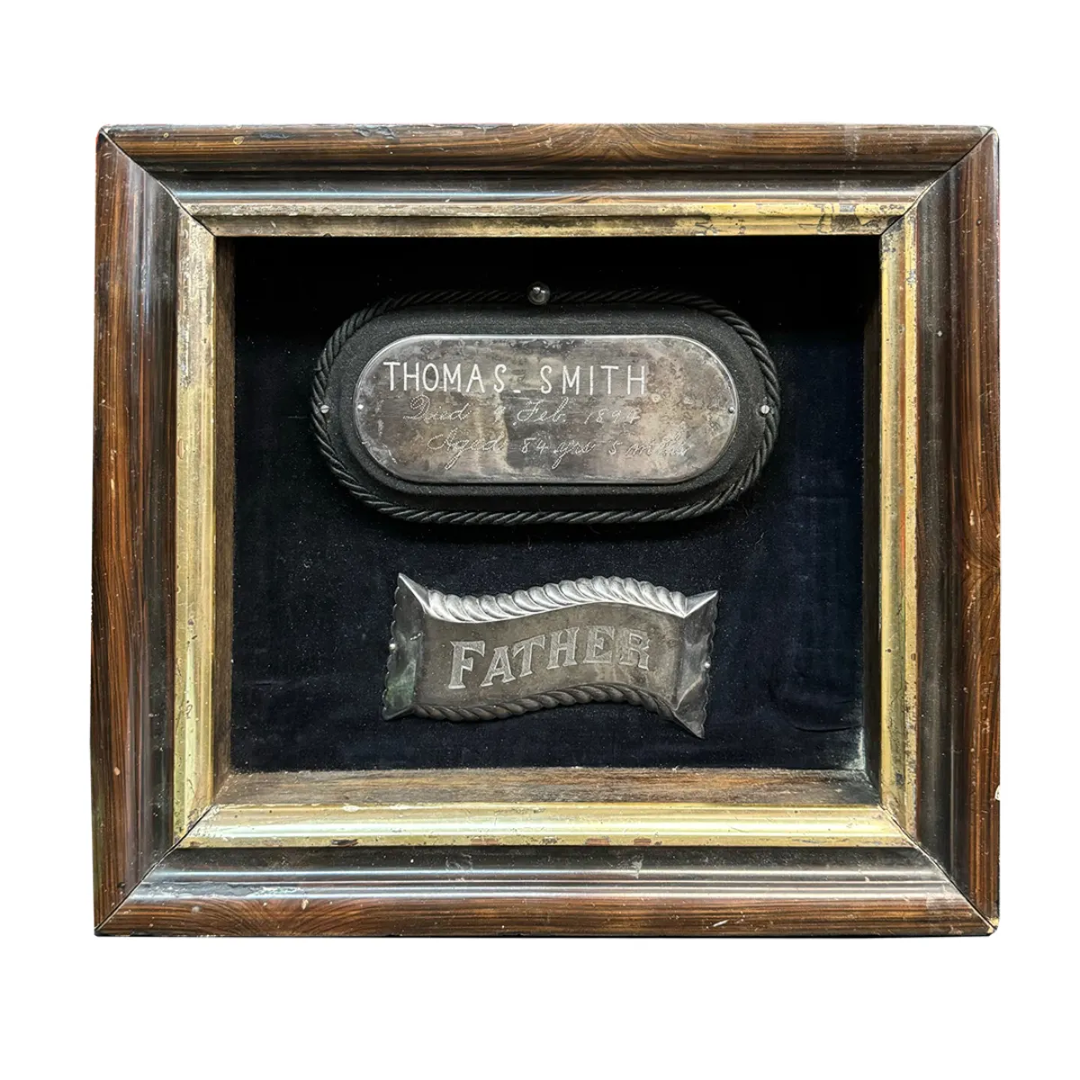 19th Century Shadow Box Victorian Coffin Plaques