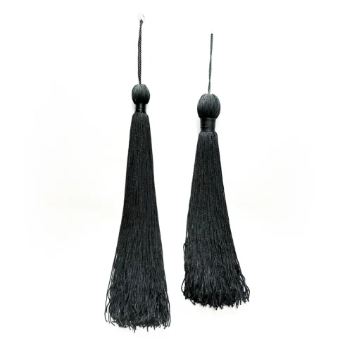 Pair of 19th Century Hearse Black Decorative Tassels