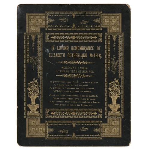 Oversized Victorian Memorial Death Tribute Card