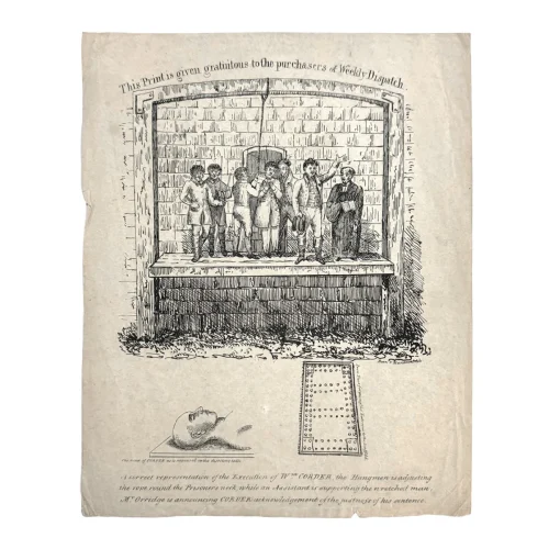 MA2011 Rare Early 19th Century William Corder Execution Engraving