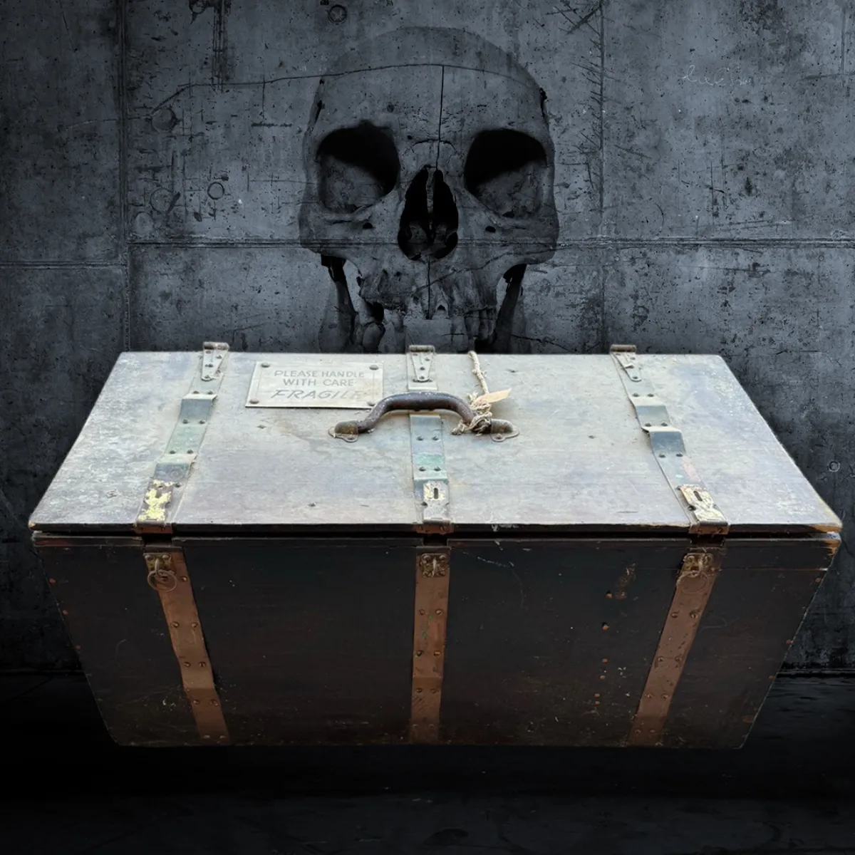 Victorian Partial Skeleton in Handcrafted Strongbox