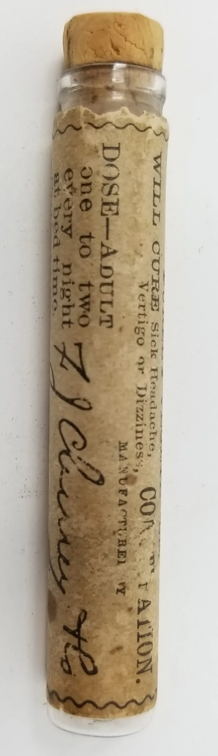 19th Century Labelled Medicine Vial Hall's Family Pills