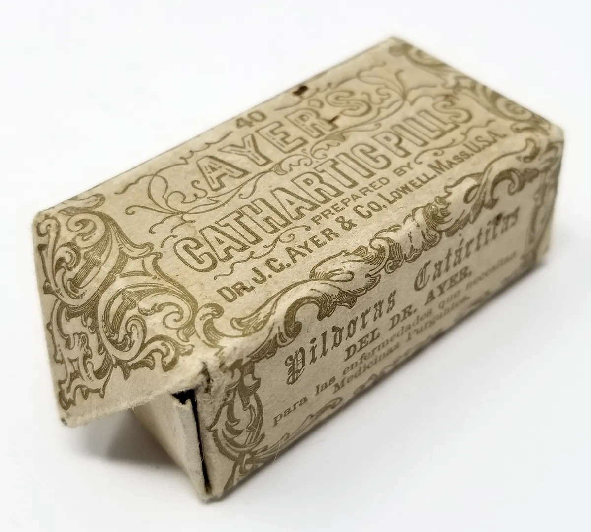 MS0105-B Ayer's Cathartic Pills Sealed Victorian Medicine