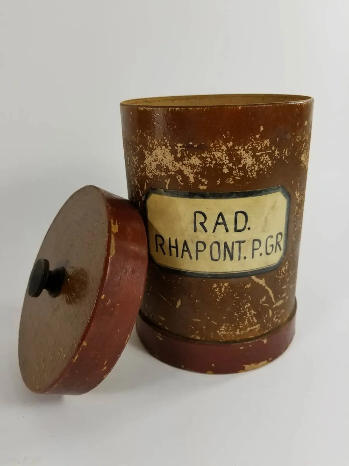 Antique, Labeled set of Wooden apothecary containers