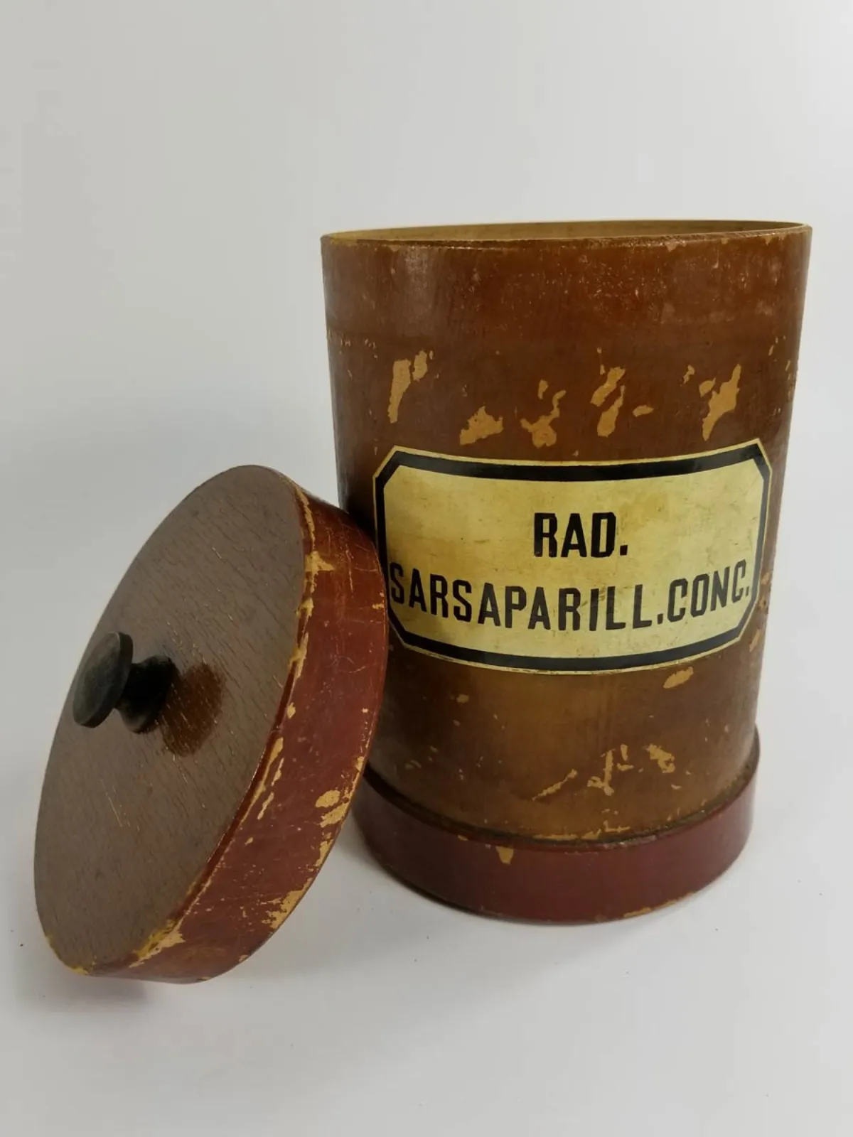 Antique, Labeled set of Wooden apothecary containers