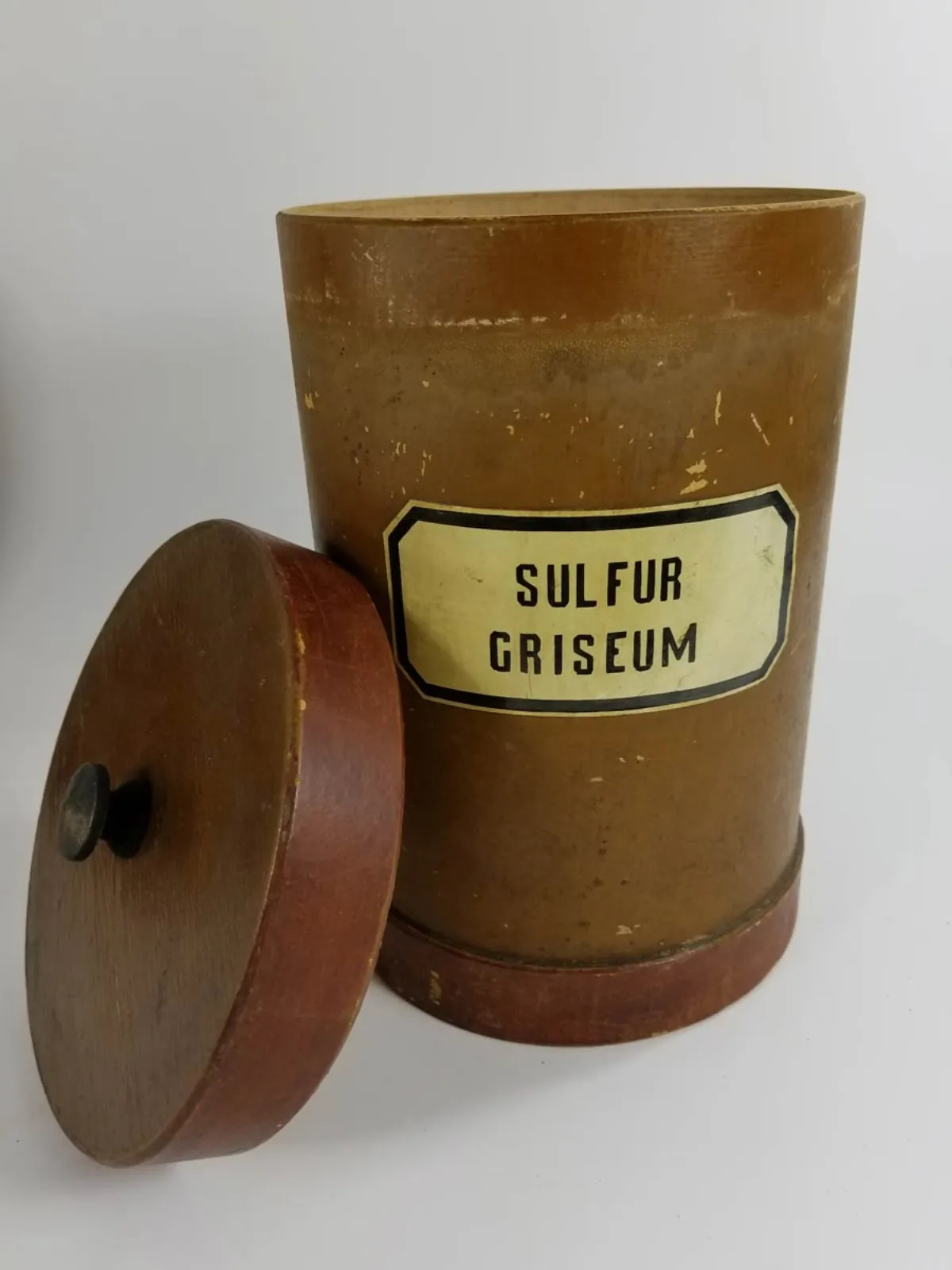 Antique, Labeled set of Wooden apothecary containers