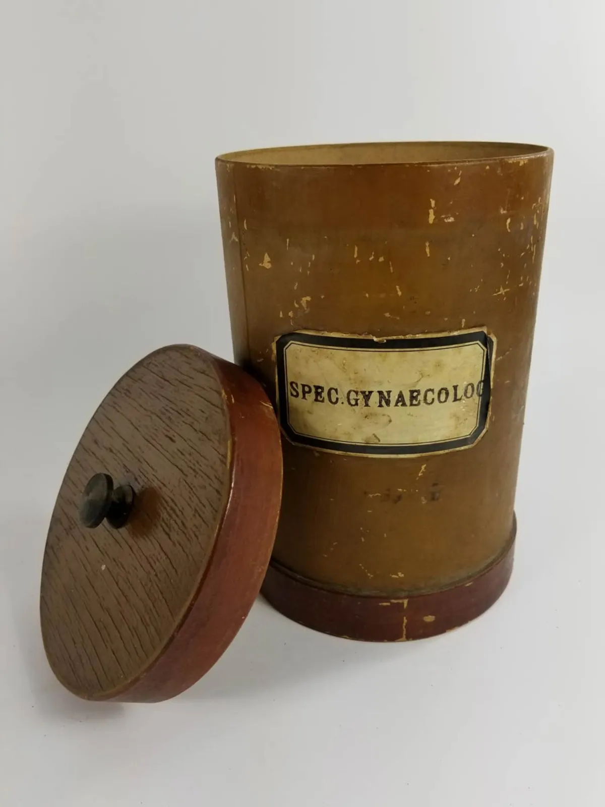 Antique, Labeled set of Wooden apothecary containers