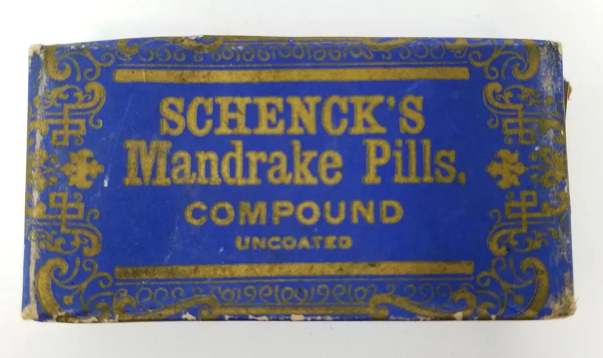 Victorian Medicine Package Schenck's Mandrake Pills with Original Contents