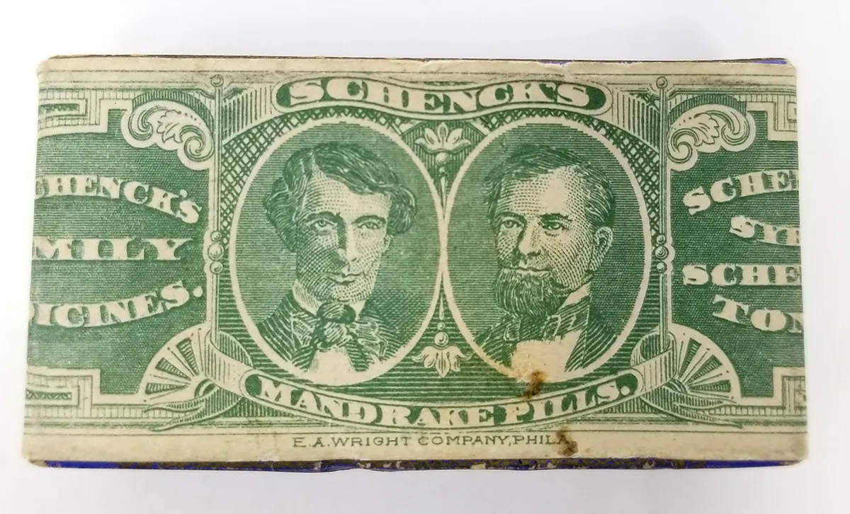 Victorian Medicine Package Schenck's Mandrake Pills with Original Contents