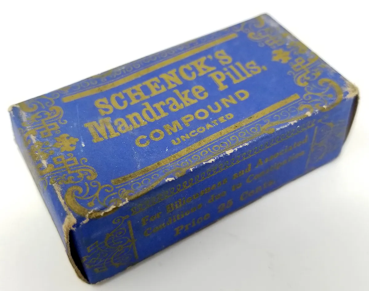 Victorian Medicine Package Schenck's Mandrake Pills with Original Contents