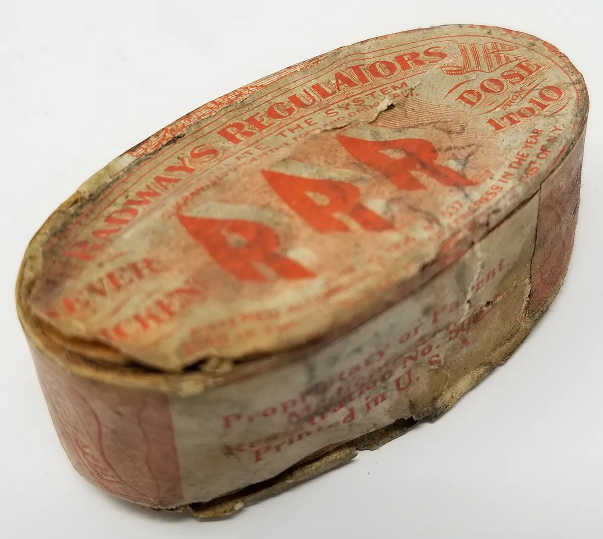 R.R.R. No. 3 Bentwood Labelled Medicine Pill Box