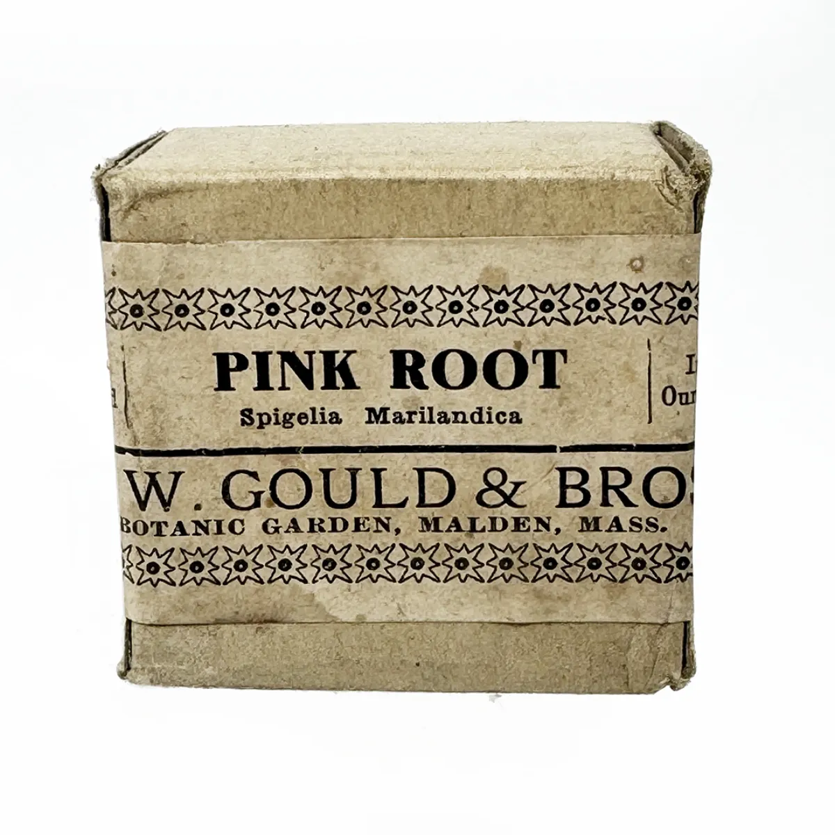 Antique Pink Root Herbal Medicine Packet with Contents
